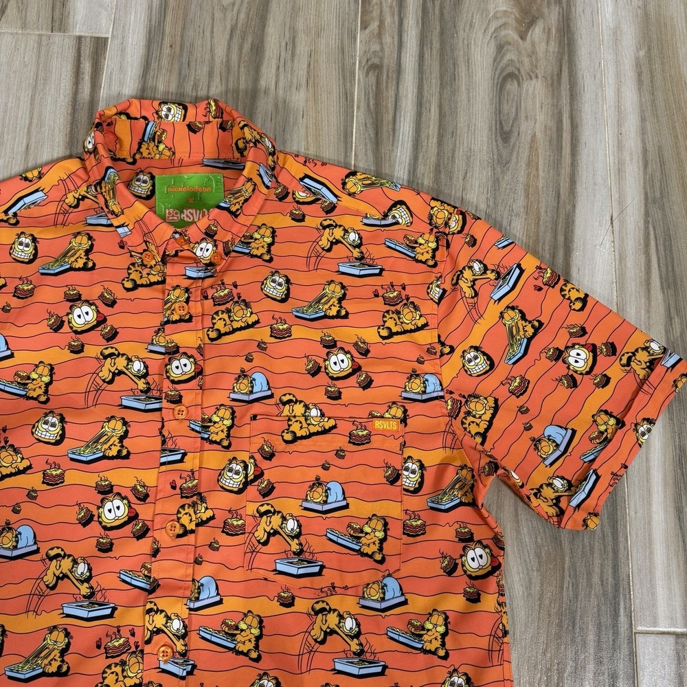 RSVLTS Garfield‎ "Lasagna Love" KUNUFLEX Short Sleeve Mens Medium Casual